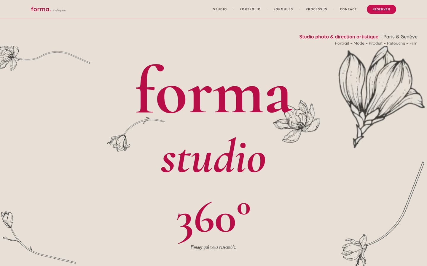Capture du site Forma Studio 360°