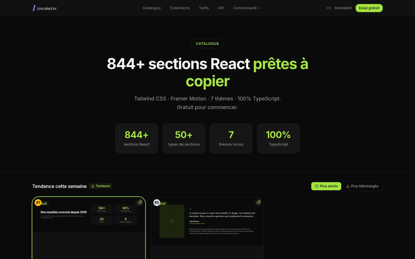 Catalogue — 844+ sections