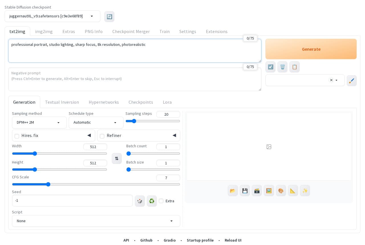 Génération d'images Stable Diffusion on-premise